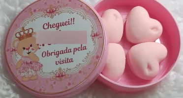 Mini Coração Rosa - Kit 10 Lembrancinhas