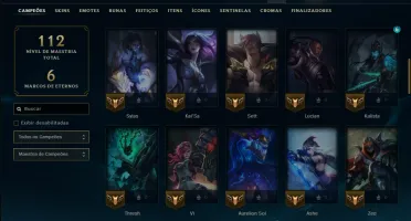 Ouro 4 com 70 Champs e 27 Skins