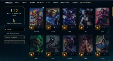 Ouro 4 com 70 Champs e 27 Skins