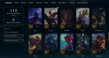 Ouro 4 com 70 Champs e 27 Skins