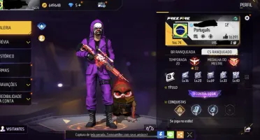 Conta Freefire Lvl 74 +16K Likes (Angelical Azul E Vermelha)