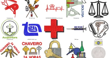 +D 300 Matrizes tipo PES para bordados com tema Profissões