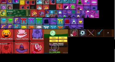 💎Conta Blox Fruits | Lv 2800 Max | Dragon Perm | Kitsune |