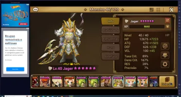 Conta Summoners War !! Lv 50 > Nat5 Ld Jager