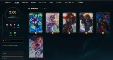 LVL 69, 389 SKINS, SKINS DO TFT E 73K DE RP PARA GASTAR!