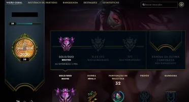 Conta LOL 2021 SEASON 11 ELO MESTRE