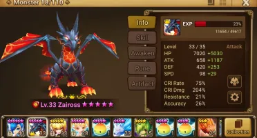 Summoners war early game com Zaiross + Sonia