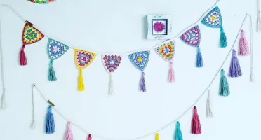 Varal de Bandeirinhas Pastel