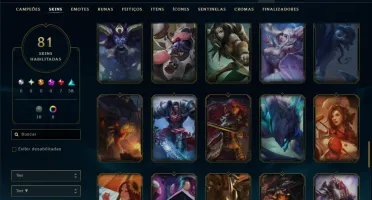 Unranked com 110 Champs e 81 Skins ( SUP / JG / MID )