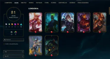 Unranked com 110 Champs e 81 Skins ( SUP / JG / MID )