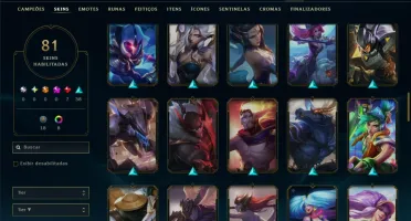 Unranked com 110 Champs e 81 Skins ( SUP / JG / MID )