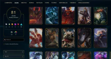 Unranked com 110 Champs e 81 Skins ( SUP / JG / MID )