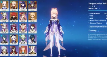 raiden, kazuha, kokomi e mais( 9 5 estrelas e 3 armas)