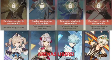 Genshin -> Diluc C1 + Xiao + Harpa Celestial + 47 Resinas