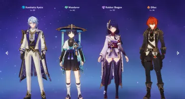 Genshin Impact Ayato + Maremoto da Lua + Raiden + Wanderer