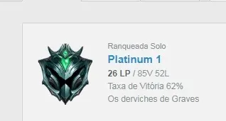 CONTA PLATINA 1 WR ALTO, BARATINHO 40$$