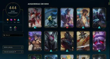 Conta League of Legends RARA com 444 SKINS 