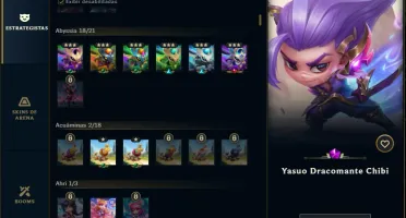 Conta League of Legends RARA com 444 SKINS 
