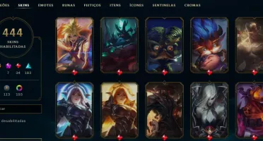 Conta League of Legends RARA com 444 SKINS 