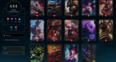 Conta League of Legends RARA com 444 SKINS 