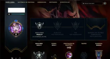 Conta prata 4 com 18 skins e 48 champs
