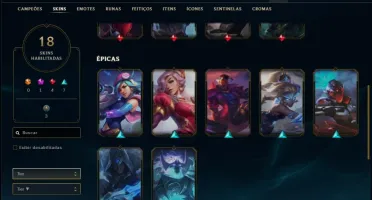 Conta prata 4 com 18 skins e 48 champs