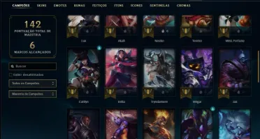 Conta prata 4 com 18 skins e 48 champs