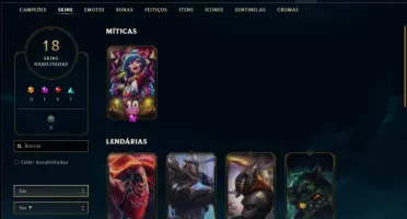 Conta prata 4 com 18 skins e 48 champs