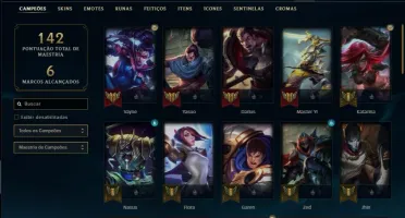 Conta prata 4 com 18 skins e 48 champs