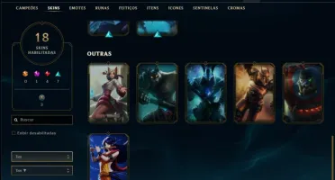 Conta prata 4 com 18 skins e 48 champs