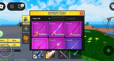 Conta roblox com roube um brainrot e blox fruits