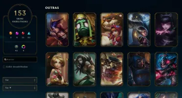 Vendo conta de lol com mais de 1100 reais em skin