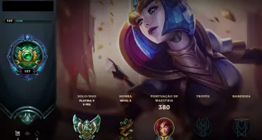 Conta borda Platina 110 campeões 79 skins league of legends
