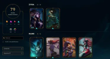 Conta borda Platina 110 campeões 79 skins league of legends