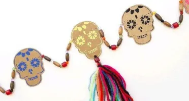 Cordão Decorativo Caveira Mexicana Duplo