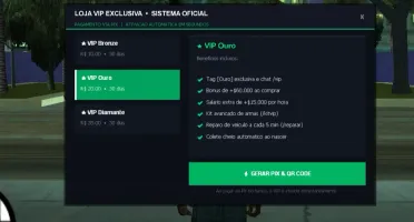 Script Painel Loja VIP Automática In-Game para Servidor MTA: