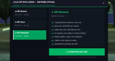 Script Painel Loja VIP Automática In-Game para Servidor MTA: