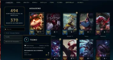 Conta LOL 94 skins, unranked. Lvl388