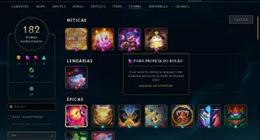 Conta LOL 94 skins, unranked. Lvl388