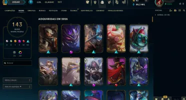 Conta Mestre 150pdl +, mmr de Grão Mestre, com skins míticas