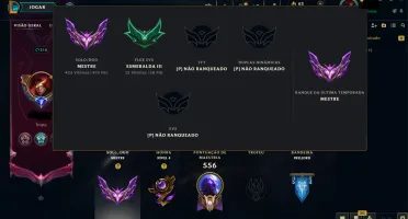 Conta Mestre 150pdl +, mmr de Grão Mestre, com skins míticas