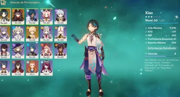 CONTA GENSHIN AR34 COM XIAO, HUTAO, KEQING E LANÇA DE JADE