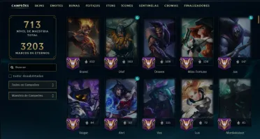 Ferro 4 com TODOS os Champs e 277 Skins (Mais de 300 Jogos)