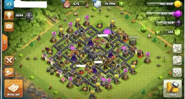 Clash of clans CV 9 Full + Vila do construtor