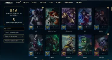 Conta prata 2 com TODOS os champs e 189 Skins + 1 Prestigio