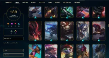 Conta prata 2 com TODOS os champs e 189 Skins + 1 Prestigio