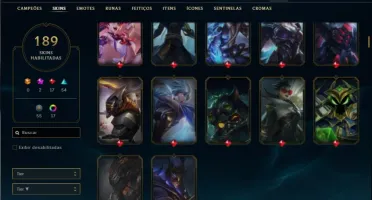 Conta prata 2 com TODOS os champs e 189 Skins + 1 Prestigio
