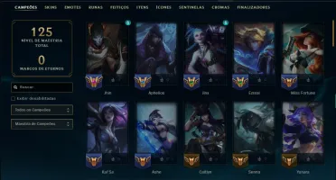 Ouro 4 com 75 Champs e 71 Skins ( MONO ADC ) +4 Prestigios