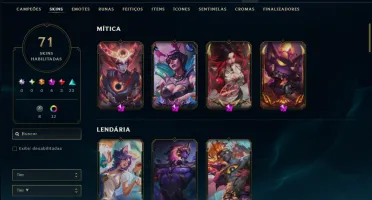 Ouro 4 com 75 Champs e 71 Skins ( MONO ADC ) +4 Prestigios