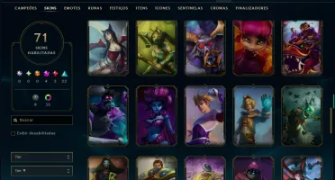Ouro 4 com 75 Champs e 71 Skins ( MONO ADC ) +4 Prestigios